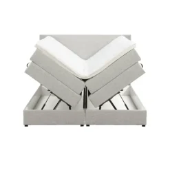 Boxspring met opbergruimte Liv egaal - ecru - 180x200 cm