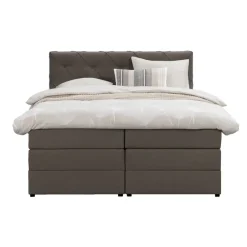 Boxspring met opbergruimte Liv geruit - donkerbruin - 180x200 cm