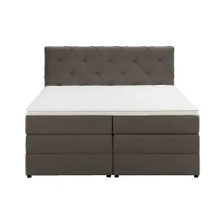 Boxspring met opbergruimte Liv geruit - donkerbruin - 180x200 cm