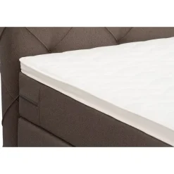 Boxspring met opbergruimte Liv geruit - donkerbruin - 180x200 cm