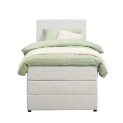 Boxspring met opbergruimte Liv egaal - ecru - 90x200 cm