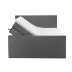 Boxspring met opbergruimte en voetbord Liv egaal - grijs - 140x200cm