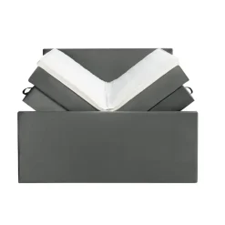 Boxspring met opbergruimte en voetbord Liv egaal - grijs - 140x200cm