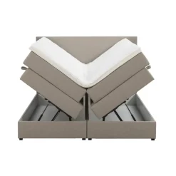 Boxspring met opbergruimte Liv egaal - beige - 160x200 cm