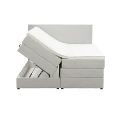 Boxspring met opbergruimte Liv egaal - ecru - 140x200 cm