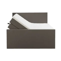 Boxspring met opbergruimte en voetbord Liv egaal - donkerbruin - 140x200cm