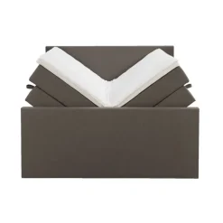 Boxspring met opbergruimte en voetbord Liv egaal - donkerbruin - 140x200cm
