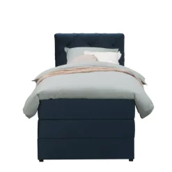 Boxspring met opbergruimte Liv geruit - blauw - 90x200 cm