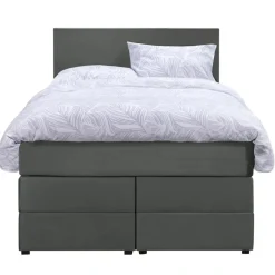 Boxspring met opbergruimte Liv egaal - grijs - 120x200 cm