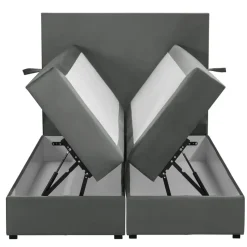 Boxspring met opbergruimte Liv egaal - grijs - 120x200 cm