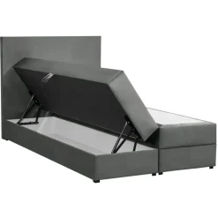 Boxspring met opbergruimte Liv egaal - grijs - 120x200 cm