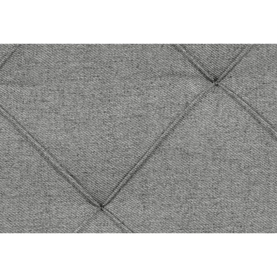 Boxspring met opbergruimte en voetbord Liv geruit - lichtgrijs - 140x200cm