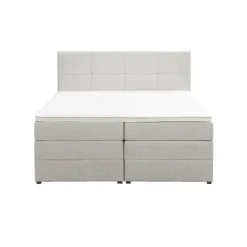 Boxspring met opbergruimte Liv geblokt - ecru - 180x200 cm