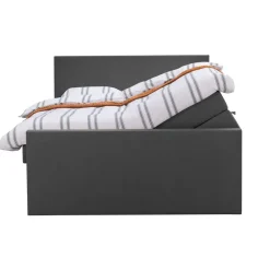 Boxspring met opbergruimte en voetbord Liv egaal - antraciet - 180x200cm