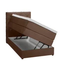 Boxspring met opbergruimte Liv geruit - bruin - 90x200 cm