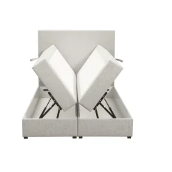 Boxspring met opbergruimte Liv egaal - ecru - 120x200 cm