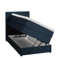 Boxspring met opbergruimte Liv geblokt - blauw - 90x200 cm