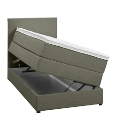 Boxspring met opbergruimte Liv egaal - groen - 90x200 cm