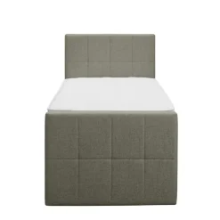 Boxspring met voetbord Liv geblokt - groen - 90x200 cm - ronde poot