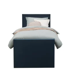Boxspring met voetbord Liv egaal - blauw - 90x200 cm - ronde poot