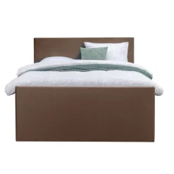 Boxspring met voetbord Liv egaal - bruin - 160x200 cm - slanke poot
