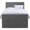 Boxspring met voetbord Liv geblokt - grijs - 120x200 cm - slanke poot