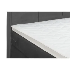 Boxspring met voetbord Liv geblokt - grijs - 120x200 cm - slanke poot