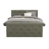 Boxspring met voetbord Liv geruit - groen - 140x200 cm - slanke poot