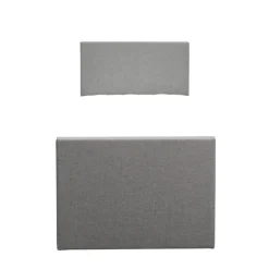 Boxspring met voetbord Liv egaal - lichtgrijs - 90x200 cm - ronde poot