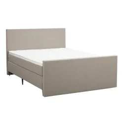 Boxspring met voetbord Liv egaal - beige - 160x200 cm - slanke poot