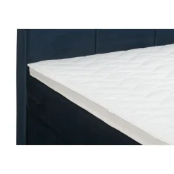 Boxspring met voetbord Liv geblokt - blauw - 120x200 cm - ronde poot