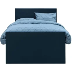 Boxspring met voetbord Liv egaal - blauw - 120x200 cm - slanke poot