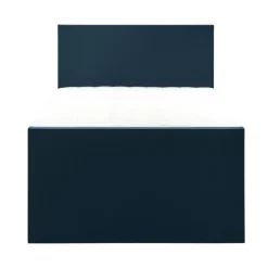 Boxspring met voetbord Liv egaal - blauw - 120x200 cm - slanke poot