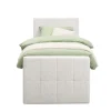 Boxspring met voetbord Liv geblokt - ecru - 90x200 cm - slanke poot