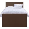Boxspring met voetbord Liv egaal - bruin - 120x200 cm - slanke poot