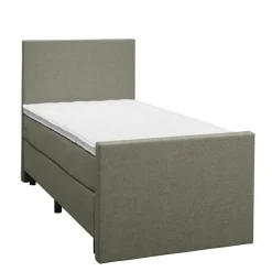 Boxspring met voetbord Liv egaal - groen - 90x200 cm - ronde poot