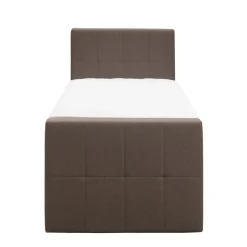 Boxspring met voetbord Liv geblokt - donkerbruin - 90x200 cm - ronde poot