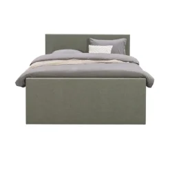 Boxspring met voetbord Liv egaal - groen - 180x200 cm - ronde poot