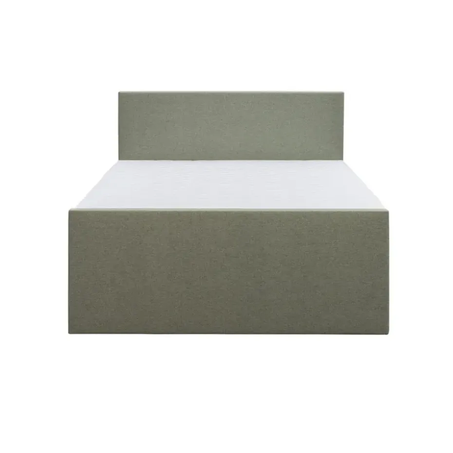 Boxspring met voetbord Liv egaal - groen - 180x200 cm - ronde poot