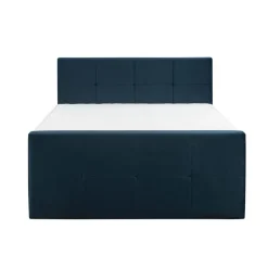 Boxspring met voetbord Liv geblokt - blauw - 180x200 cm - slanke poot