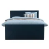 Boxspring met voetbord Liv egaal - blauw - 180x200 cm - ronde poot