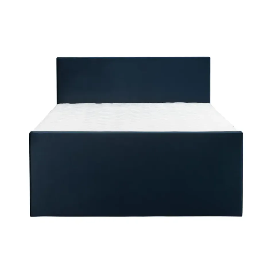 Boxspring met voetbord Liv egaal - blauw - 180x200 cm - ronde poot