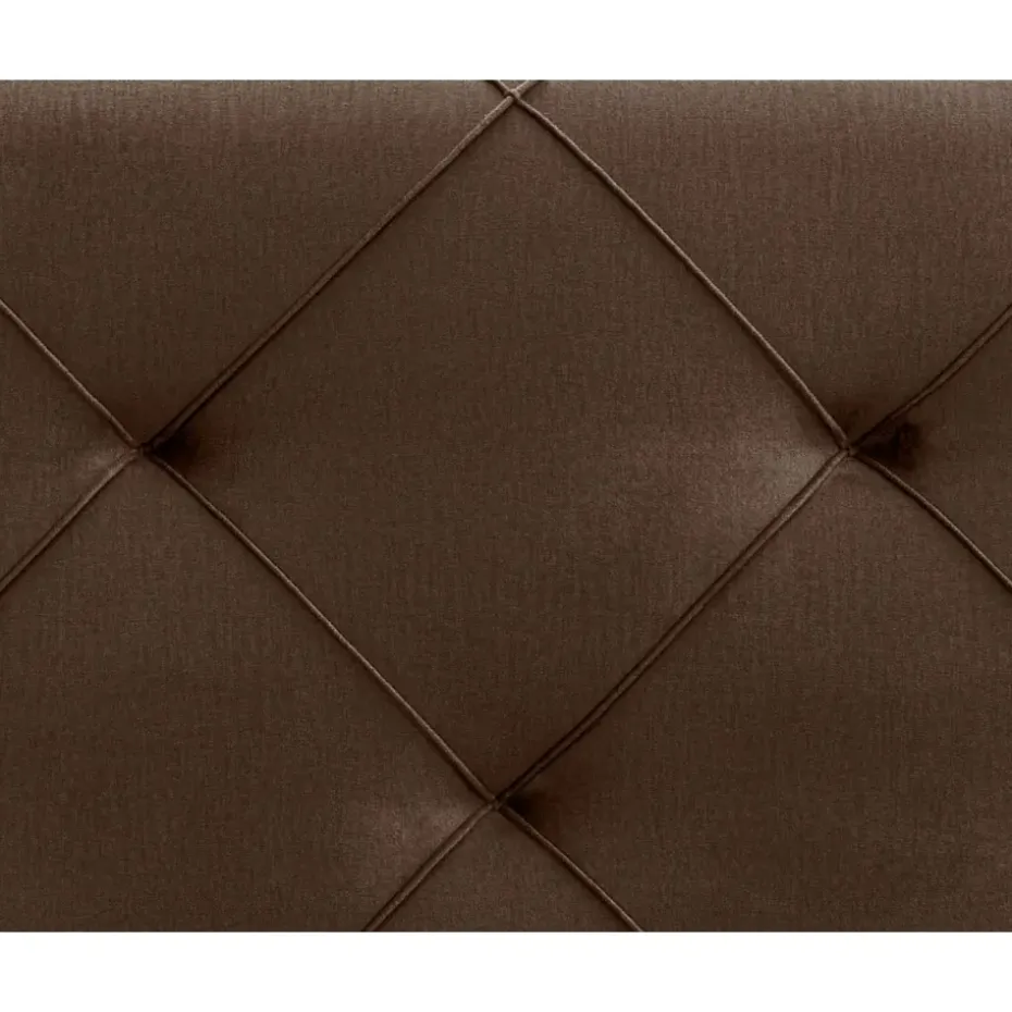 Boxspring met voetbord Liv geruit - bruin - 120x200 cm - slanke poot