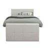 Boxspring met voetbord Liv geblokt - ecru - 120x200 cm - slanke poot