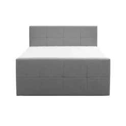 Boxspring met voetbord Liv geblokt - lichtgrijs - 180x200 cm - slanke poot