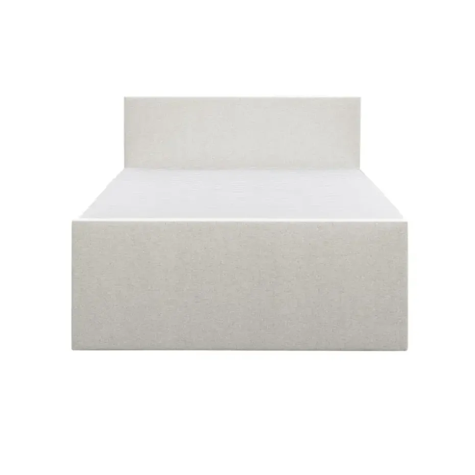 Boxspring met voetbord Liv egaal - ecru - 160x200 cm - slanke poot