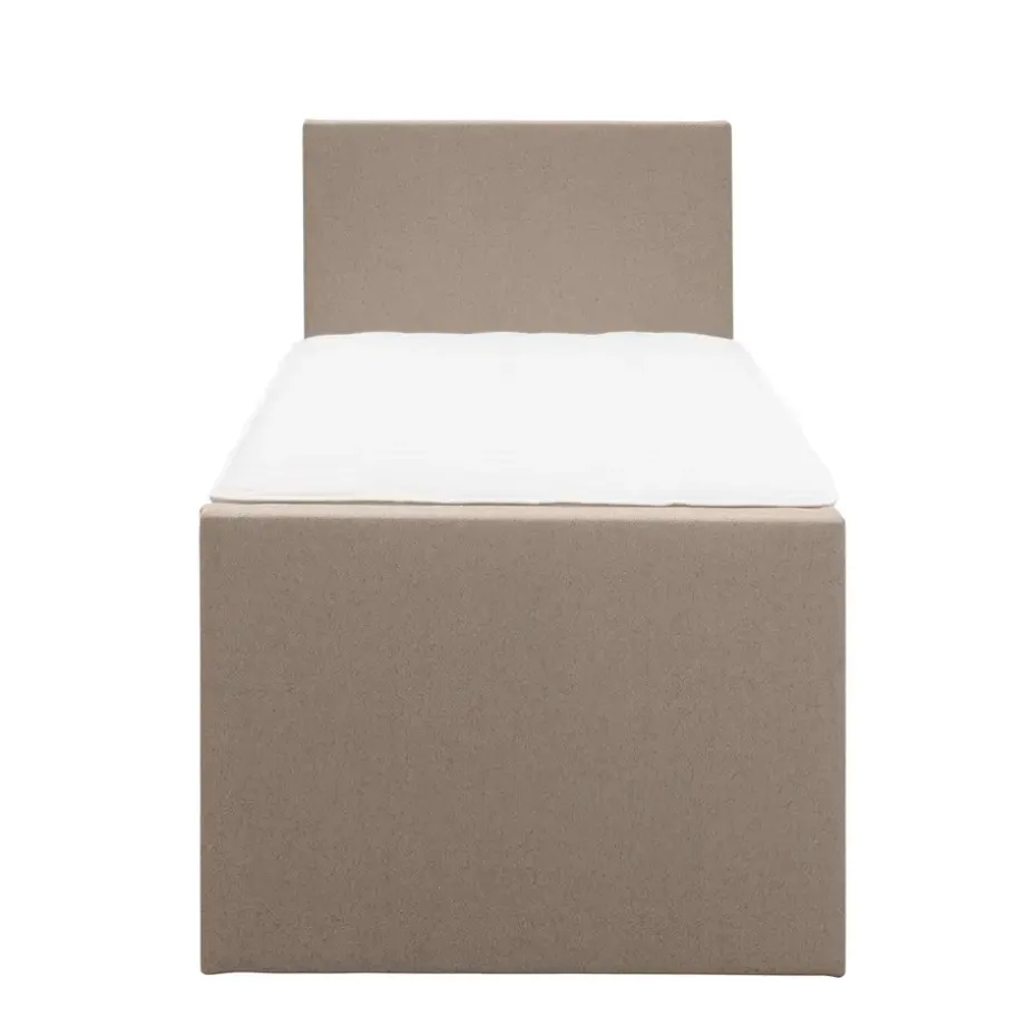 Boxspring met voetbord Liv egaal - beige - 90x200 cm - ronde poot