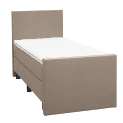 Boxspring met voetbord Liv egaal - beige - 90x200 cm - ronde poot