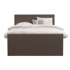 Boxspring met voetbord Liv egaal - donkerbruin - 160x200 cm - ronde poot