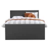 Boxspring met voetbord Liv egaal - antraciet - 160x200 cm - ronde poot